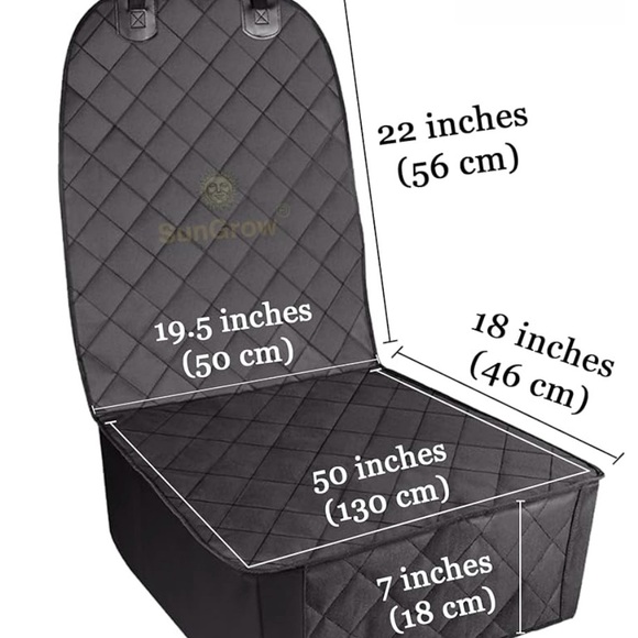 Dog Car Seat Cover for Front Seat, Pet Vehicle Seat, Non-Slip Black Cover - Picture 3 of 5